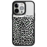 Personalised Seafoam Green & Cursive Leopard Spots Custom Phone Case iPhone 15 Pro Max / Magsafe Black Impact Case,iPhone 15 Pro / Magsafe Black Impact Case,iPhone 14 Pro Max / Magsafe Black Impact Case,iPhone 14 Pro / Magsafe Black Impact Case,iPhone 13 Pro / Magsafe Black Impact Case Blanc Space