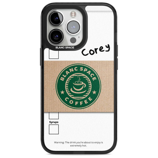 Personalised Coffee Cup Custom Phone Case iPhone 15 Pro Max / Magsafe Black Impact Case,iPhone 15 Pro / Magsafe Black Impact Case,iPhone 14 Pro Max / Magsafe Black Impact Case,iPhone 14 Pro / Magsafe Black Impact Case,iPhone 13 Pro / Magsafe Black Impact Case Blanc Space