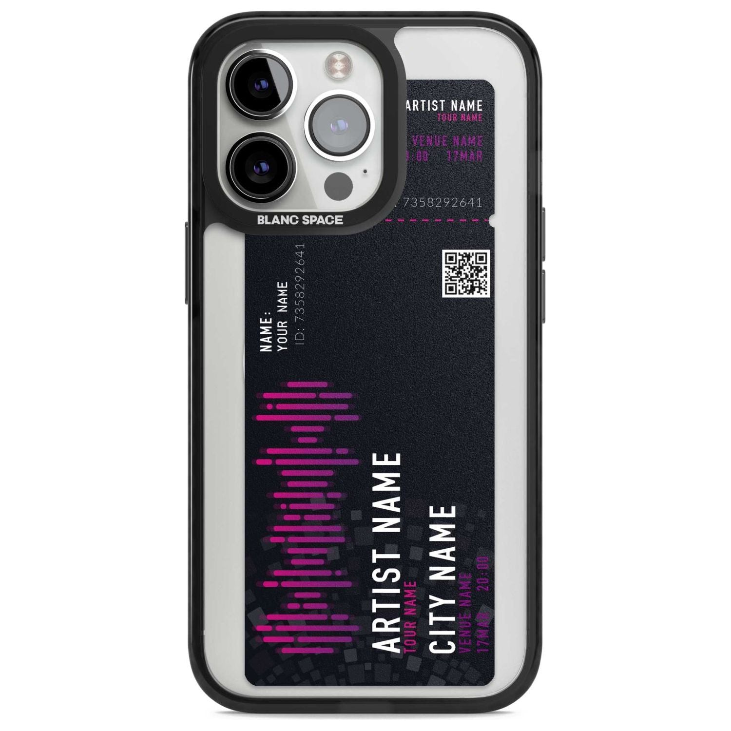 Personalised Concert Ticket Custom Phone Case iPhone 15 Pro Max / Magsafe Black Impact Case,iPhone 15 Pro / Magsafe Black Impact Case,iPhone 14 Pro Max / Magsafe Black Impact Case,iPhone 14 Pro / Magsafe Black Impact Case,iPhone 13 Pro / Magsafe Black Impact Case Blanc Space