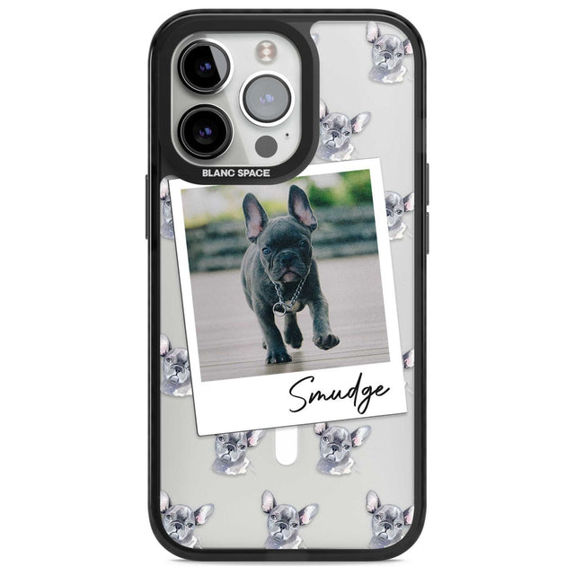 Personalised French Bulldog, Grey - Dog Photo Custom Phone Case iPhone 15 Pro Max / Magsafe Black Impact Case,iPhone 15 Pro / Magsafe Black Impact Case,iPhone 14 Pro Max / Magsafe Black Impact Case,iPhone 14 Pro / Magsafe Black Impact Case,iPhone 13 Pro / Magsafe Black Impact Case Blanc Space