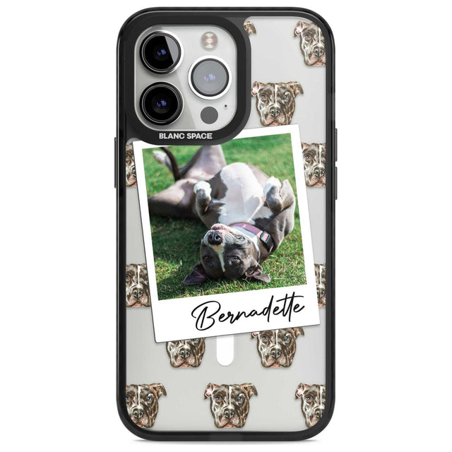 Personalised Staffordshire Bull Terrier - Dog Photo Custom Phone Case iPhone 15 Pro Max / Magsafe Black Impact Case,iPhone 15 Pro / Magsafe Black Impact Case,iPhone 14 Pro Max / Magsafe Black Impact Case,iPhone 14 Pro / Magsafe Black Impact Case,iPhone 13 Pro / Magsafe Black Impact Case Blanc Space