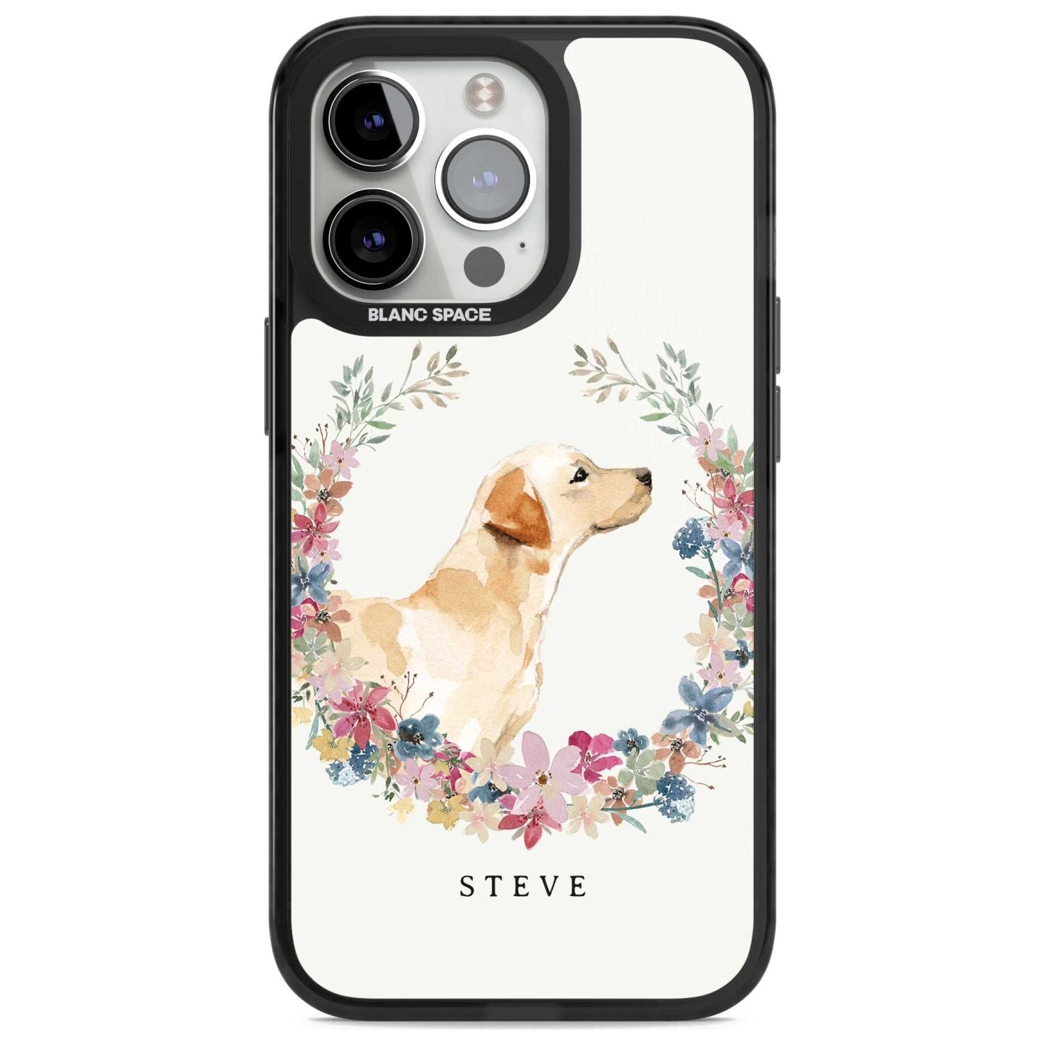 Personalised Yellow Labrador - Watercolour Dog Portrait Custom Phone Case iPhone 15 Pro Max / Magsafe Black Impact Case,iPhone 15 Pro / Magsafe Black Impact Case,iPhone 14 Pro Max / Magsafe Black Impact Case,iPhone 14 Pro / Magsafe Black Impact Case,iPhone 13 Pro / Magsafe Black Impact Case Blanc Space