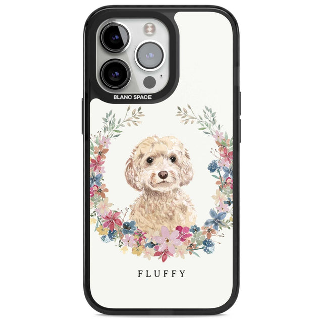 Personalised Champagne Cockapoo - Watercolour Dog Portrait Custom Phone Case iPhone 15 Pro Max / Magsafe Black Impact Case,iPhone 15 Pro / Magsafe Black Impact Case,iPhone 14 Pro Max / Magsafe Black Impact Case,iPhone 14 Pro / Magsafe Black Impact Case,iPhone 13 Pro / Magsafe Black Impact Case Blanc Space