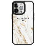 Personalised White & Gold Swirl Marble Custom Phone Case iPhone 15 Pro Max / Magsafe Black Impact Case,iPhone 15 Pro / Magsafe Black Impact Case,iPhone 14 Pro Max / Magsafe Black Impact Case,iPhone 14 Pro / Magsafe Black Impact Case,iPhone 13 Pro / Magsafe Black Impact Case Blanc Space