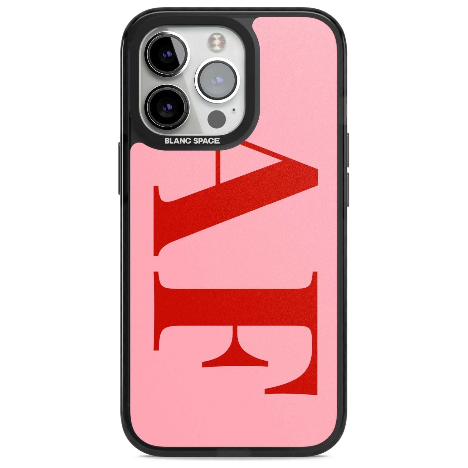 Personalised Red & Pink Letters Custom Phone Case iPhone 15 Pro Max / Magsafe Black Impact Case,iPhone 15 Pro / Magsafe Black Impact Case,iPhone 14 Pro Max / Magsafe Black Impact Case,iPhone 14 Pro / Magsafe Black Impact Case,iPhone 13 Pro / Magsafe Black Impact Case Blanc Space