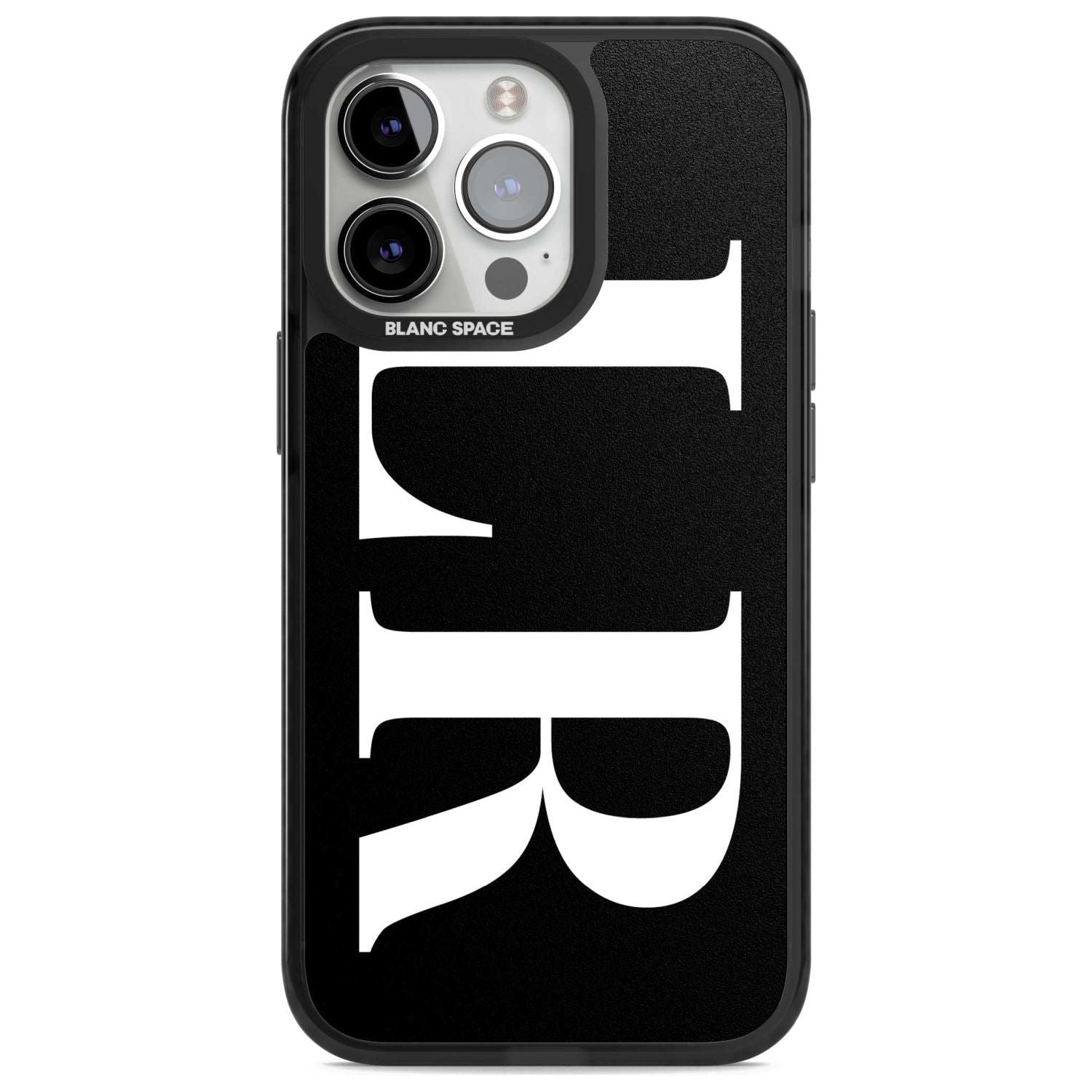 Personalised White & Black Letters Custom Phone Case iPhone 15 Pro Max / Magsafe Black Impact Case,iPhone 15 Pro / Magsafe Black Impact Case,iPhone 14 Pro Max / Magsafe Black Impact Case,iPhone 14 Pro / Magsafe Black Impact Case,iPhone 13 Pro / Magsafe Black Impact Case Blanc Space