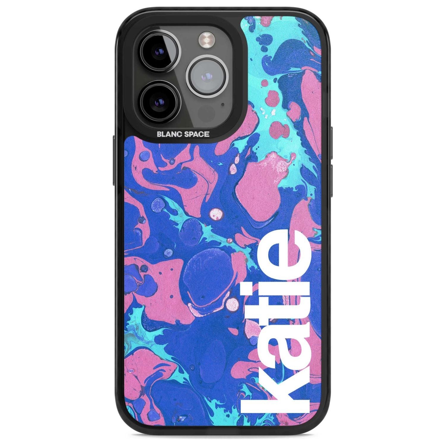 Personalised Navy, Turquoise + Purple - Marbled Custom Phone Case iPhone 15 Pro Max / Magsafe Black Impact Case,iPhone 15 Pro / Magsafe Black Impact Case,iPhone 14 Pro Max / Magsafe Black Impact Case,iPhone 14 Pro / Magsafe Black Impact Case,iPhone 13 Pro / Magsafe Black Impact Case Blanc Space