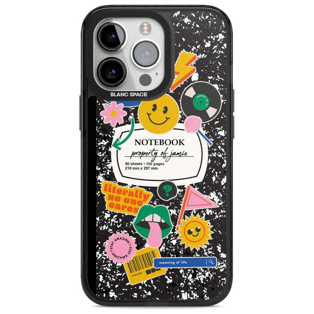 Personalised Notebook Cover with Stickers Custom Phone Case iPhone 15 Pro Max / Magsafe Black Impact Case,iPhone 15 Pro / Magsafe Black Impact Case,iPhone 14 Pro Max / Magsafe Black Impact Case,iPhone 14 Pro / Magsafe Black Impact Case,iPhone 13 Pro / Magsafe Black Impact Case Blanc Space