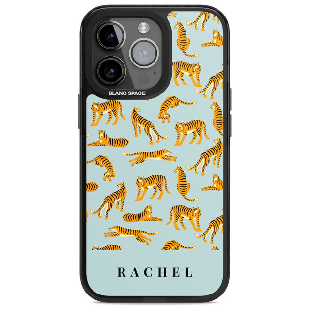 Personalised Tiger Pattern: Turquoise Blue Custom Phone Case iPhone 15 Pro Max / Magsafe Black Impact Case,iPhone 15 Pro / Magsafe Black Impact Case,iPhone 14 Pro Max / Magsafe Black Impact Case,iPhone 14 Pro / Magsafe Black Impact Case,iPhone 13 Pro / Magsafe Black Impact Case Blanc Space