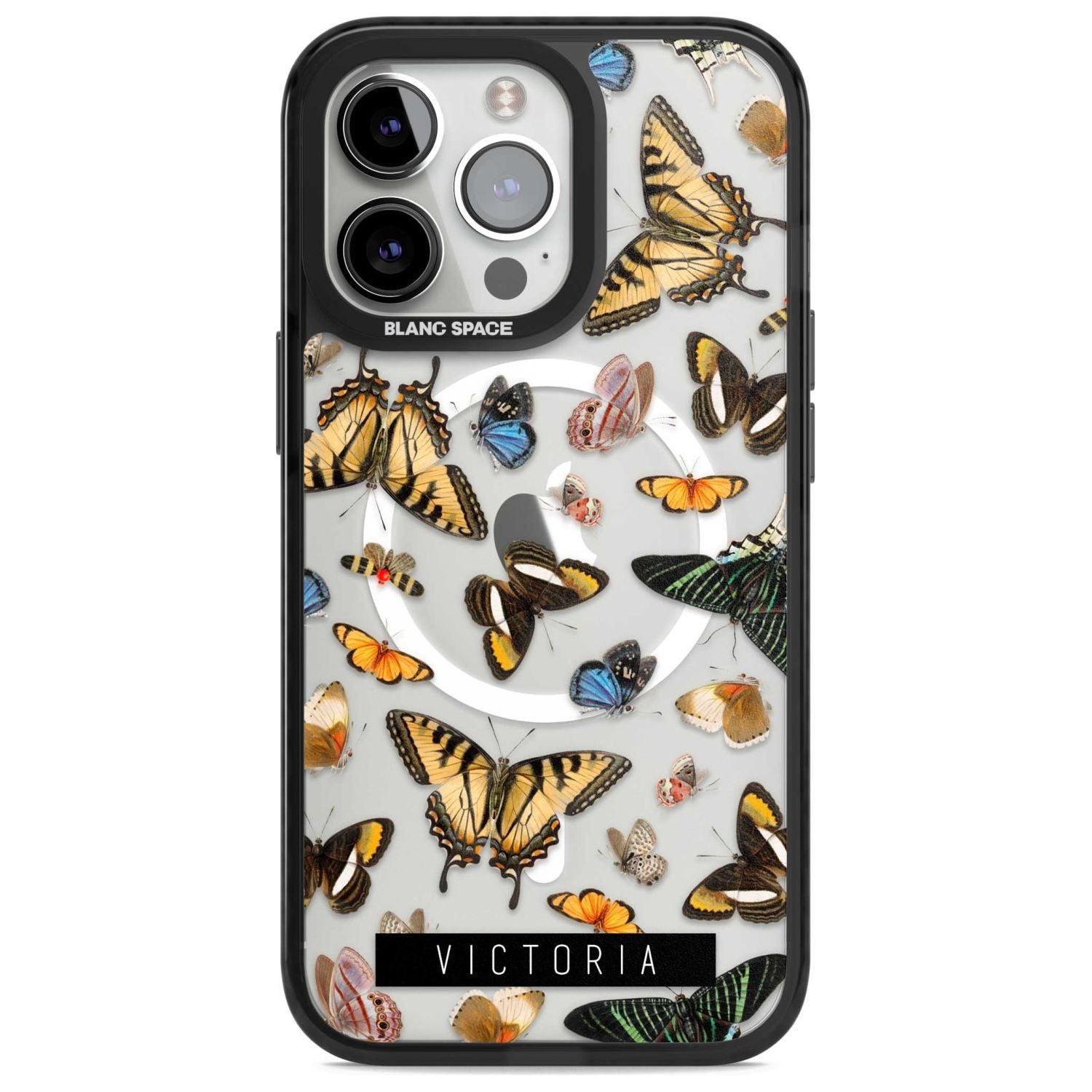 Personalised Photorealistic Butterfly Custom Phone Case iPhone 15 Pro Max / Magsafe Black Impact Case,iPhone 15 Pro / Magsafe Black Impact Case,iPhone 14 Pro Max / Magsafe Black Impact Case,iPhone 14 Pro / Magsafe Black Impact Case,iPhone 13 Pro / Magsafe Black Impact Case Blanc Space