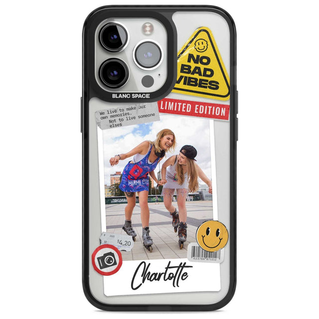 Personalised Sticker Mix Instant Photo Custom Phone Case iPhone 15 Pro Max / Magsafe Black Impact Case,iPhone 15 Pro / Magsafe Black Impact Case,iPhone 14 Pro Max / Magsafe Black Impact Case,iPhone 14 Pro / Magsafe Black Impact Case,iPhone 13 Pro / Magsafe Black Impact Case Blanc Space