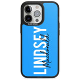 Personalised Bold Name: Blue Custom Phone Case iPhone 15 Pro Max / Magsafe Black Impact Case,iPhone 15 Pro / Magsafe Black Impact Case,iPhone 14 Pro Max / Magsafe Black Impact Case,iPhone 14 Pro / Magsafe Black Impact Case,iPhone 13 Pro / Magsafe Black Impact Case Blanc Space