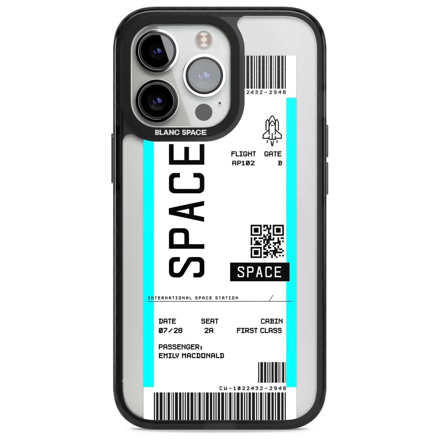 Personalised Space Space Travel Ticket Custom Phone Case iPhone 15 Pro Max / Magsafe Black Impact Case,iPhone 15 Pro / Magsafe Black Impact Case,iPhone 14 Pro Max / Magsafe Black Impact Case,iPhone 14 Pro / Magsafe Black Impact Case,iPhone 13 Pro / Magsafe Black Impact Case Blanc Space