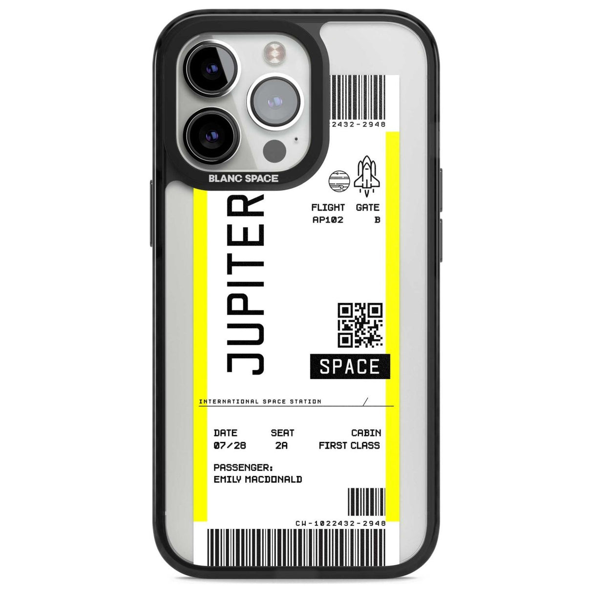 Personalised Jupiter Travel Ticket Custom Phone Case iPhone 15 Pro Max / Magsafe Black Impact Case,iPhone 15 Pro / Magsafe Black Impact Case,iPhone 14 Pro Max / Magsafe Black Impact Case,iPhone 14 Pro / Magsafe Black Impact Case,iPhone 13 Pro / Magsafe Black Impact Case Blanc Space