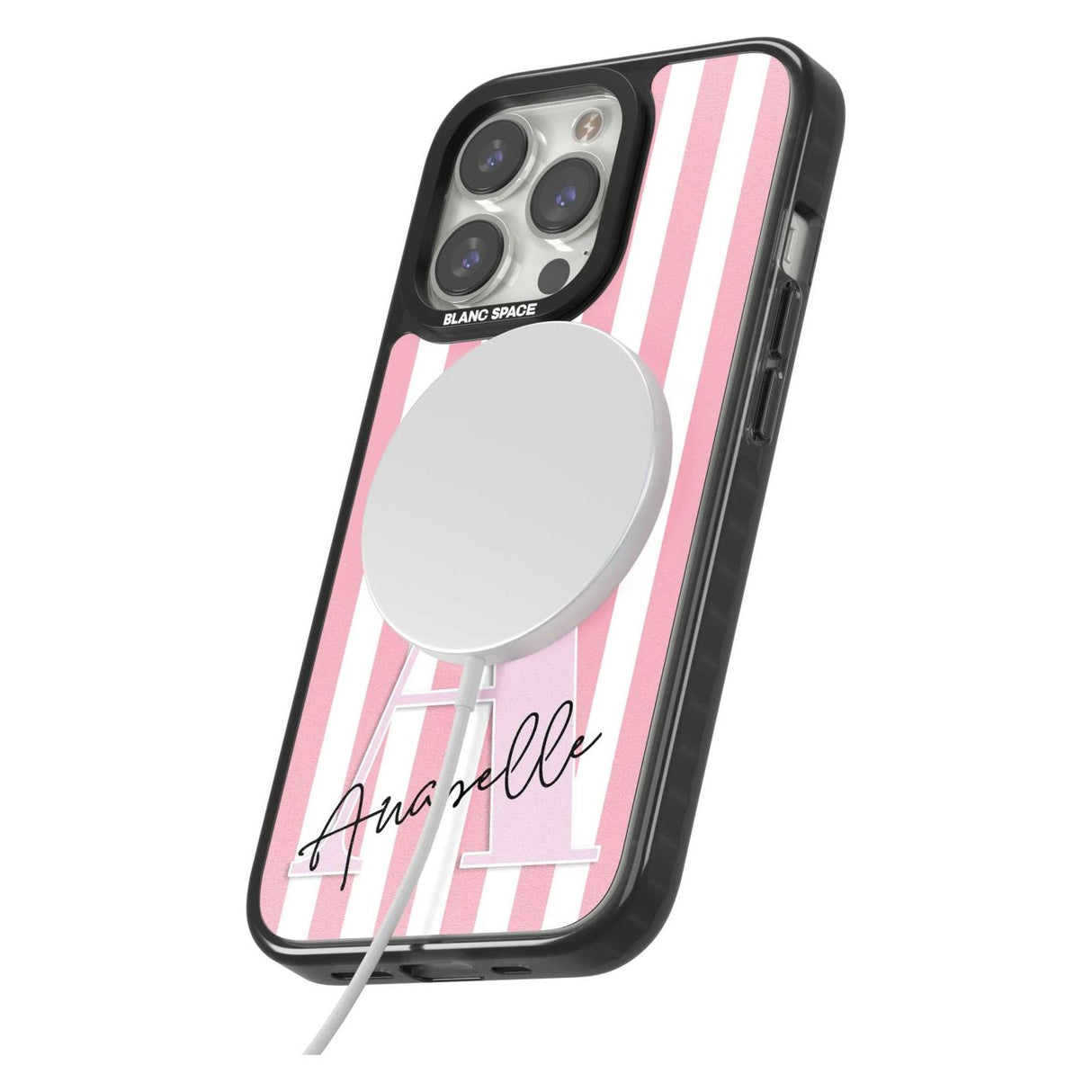 Personalised Pink Stripes & Large Monogram Custom Phone Case iPhone 15 Pro Max / Black Impact Case,iPhone 15 Plus / Black Impact Case,iPhone 15 Pro / Black Impact Case,iPhone 15 / Black Impact Case,iPhone 15 Pro Max / Impact Case,iPhone 15 Plus / Impact Case,iPhone 15 Pro / Impact Case,iPhone 15 / Impact Case,iPhone 15 Pro Max / Magsafe Black Impact Case,iPhone 15 Plus / Magsafe Black Impact Case,iPhone 15 Pro / Magsafe Black Impact Case,iPhone 15 / Magsafe Black Impact Case,iPhone 14 Pro Max / Black Impact