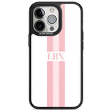 Personalised Minimal Pink Stripes Custom Phone Case iPhone 15 Pro Max / Magsafe Black Impact Case,iPhone 15 Pro / Magsafe Black Impact Case,iPhone 14 Pro Max / Magsafe Black Impact Case,iPhone 14 Pro / Magsafe Black Impact Case,iPhone 13 Pro / Magsafe Black Impact Case Blanc Space