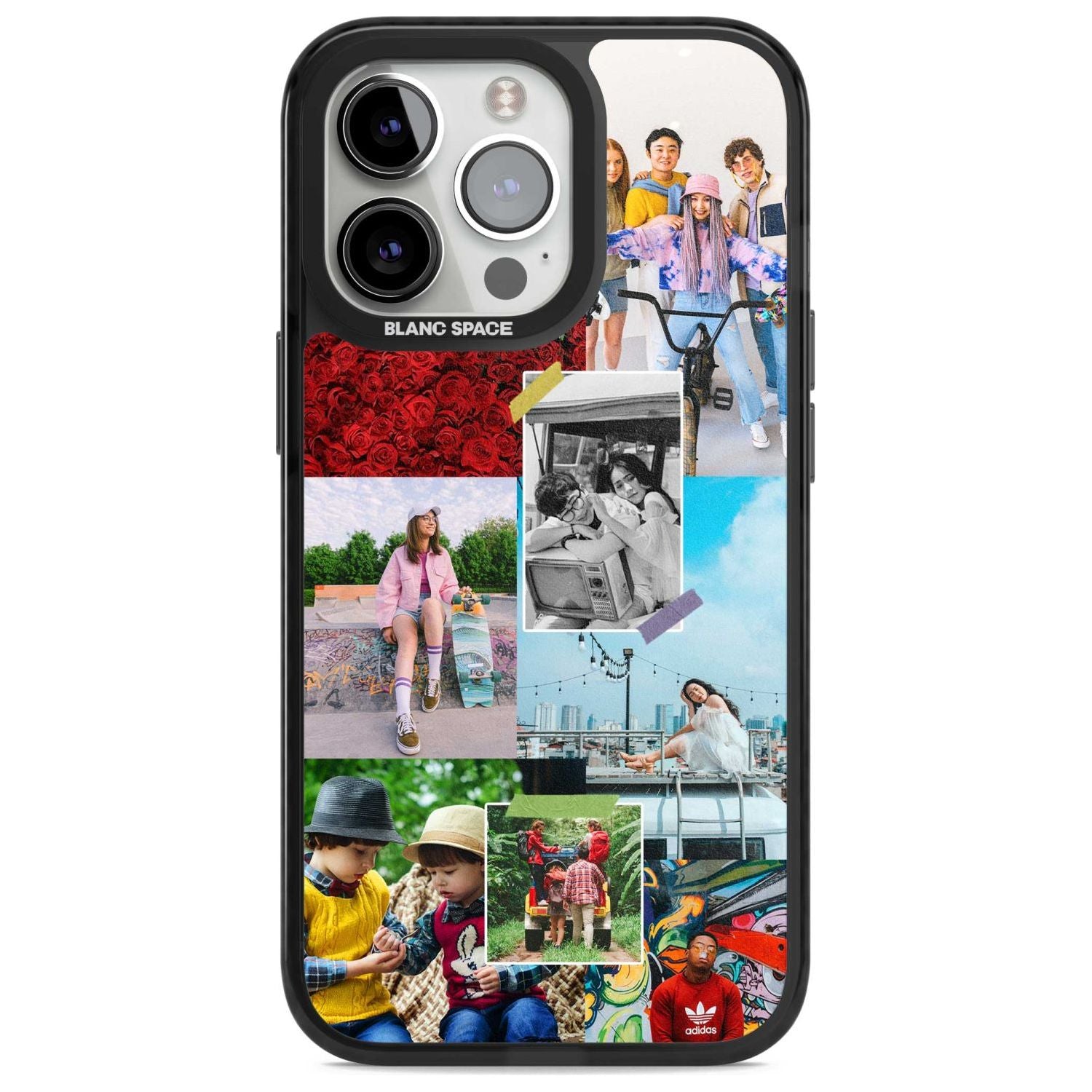 Personalised Photo Collage Custom Phone Case iPhone 15 Pro Max / Magsafe Black Impact Case,iPhone 15 Pro / Magsafe Black Impact Case,iPhone 14 Pro Max / Magsafe Black Impact Case,iPhone 14 Pro / Magsafe Black Impact Case,iPhone 13 Pro / Magsafe Black Impact Case Blanc Space