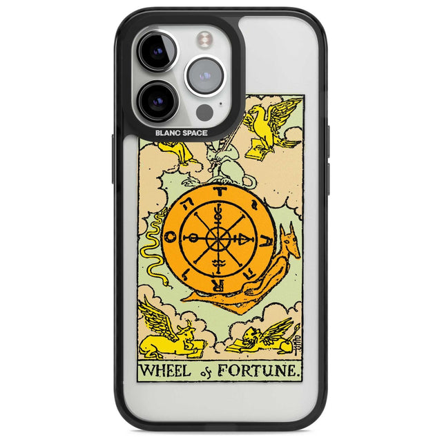 Personalised Wheel of Fortune Tarot Card - Colour Phone Case iPhone 15 Pro Max / Magsafe Black Impact Case,iPhone 15 Pro / Magsafe Black Impact Case,iPhone 14 Pro Max / Magsafe Black Impact Case,iPhone 14 Pro / Magsafe Black Impact Case,iPhone 13 Pro / Magsafe Black Impact Case Blanc Space