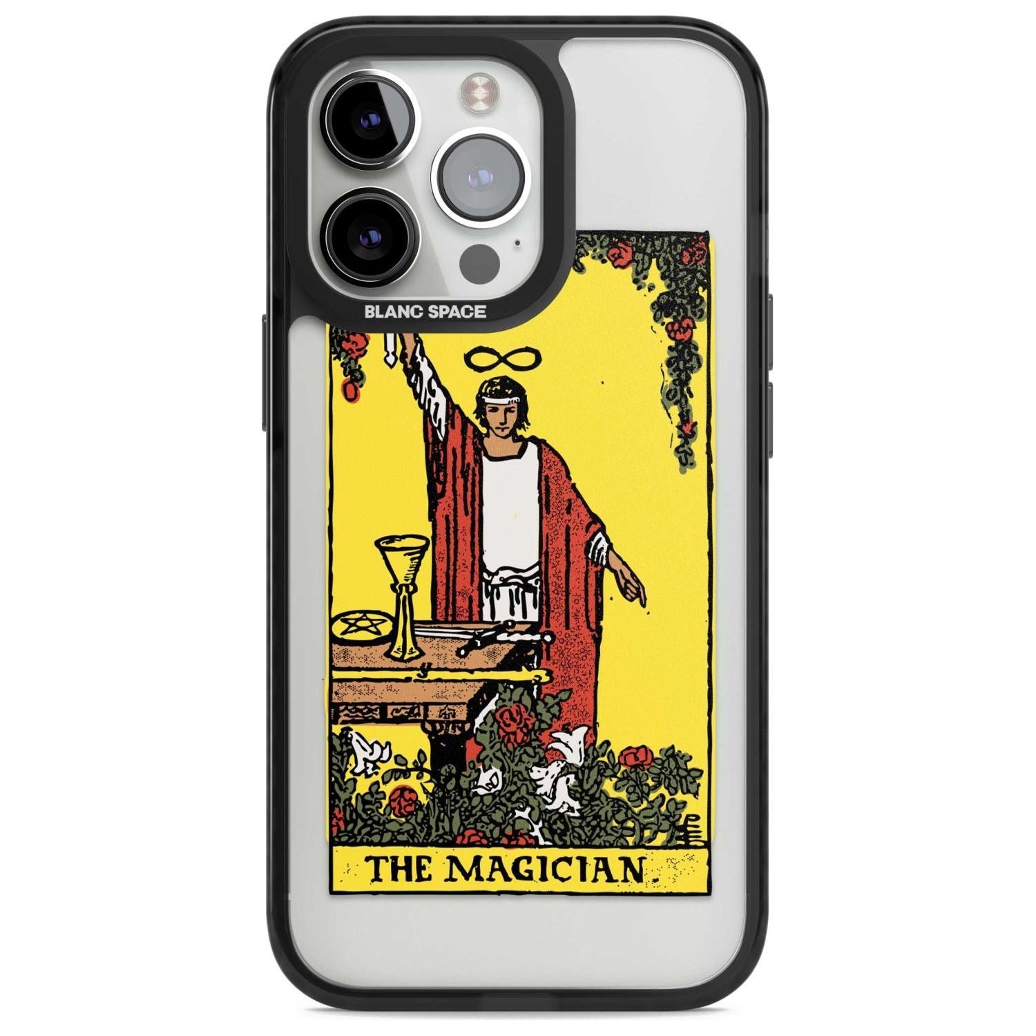 Personalised The Magician Tarot Card - Colour Phone Case iPhone 15 Pro Max / Magsafe Black Impact Case,iPhone 15 Pro / Magsafe Black Impact Case,iPhone 14 Pro Max / Magsafe Black Impact Case,iPhone 14 Pro / Magsafe Black Impact Case,iPhone 13 Pro / Magsafe Black Impact Case Blanc Space