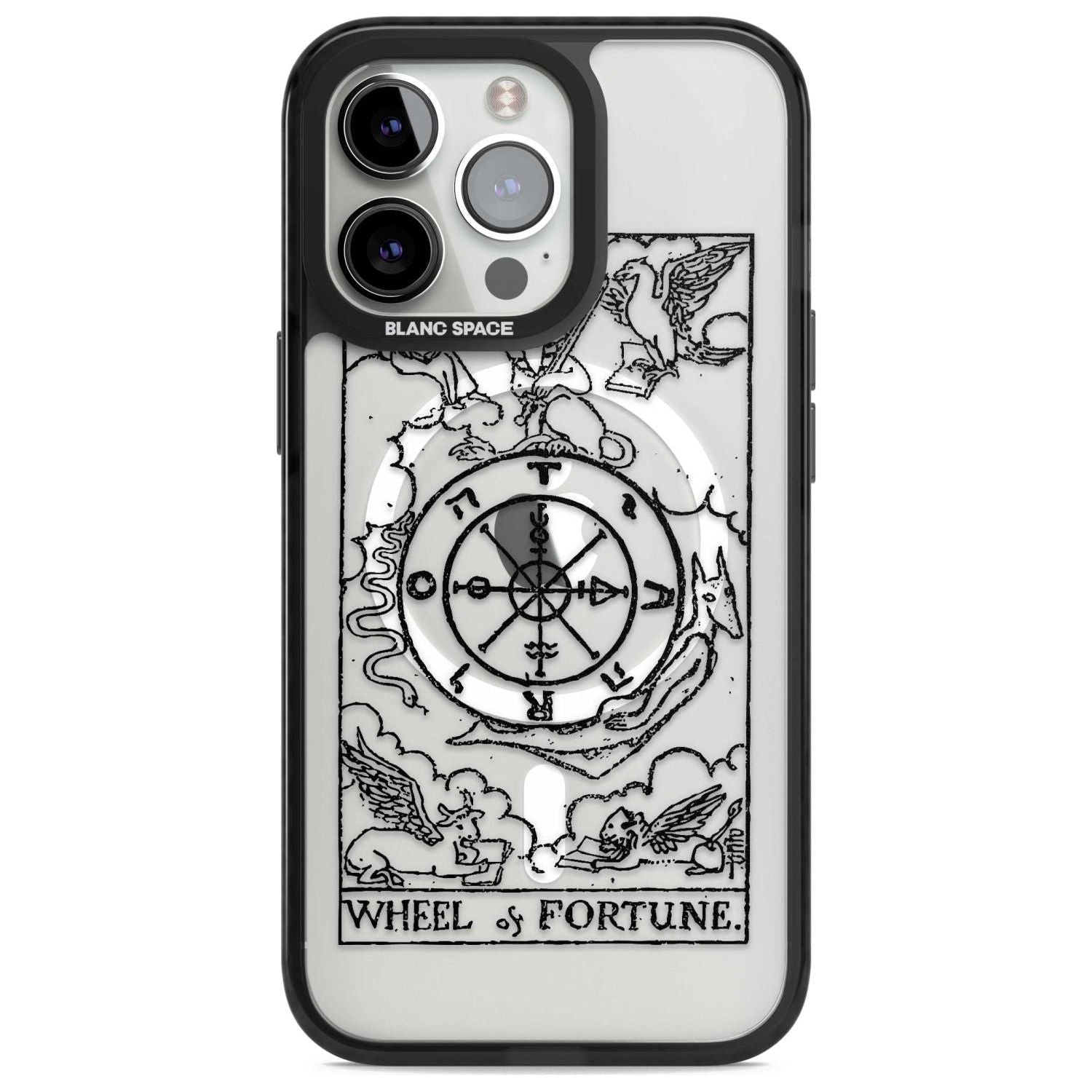 Personalised Wheel of Fortune Tarot Card - Transparent Custom Phone Case iPhone 15 Pro Max / Magsafe Black Impact Case,iPhone 15 Pro / Magsafe Black Impact Case,iPhone 14 Pro Max / Magsafe Black Impact Case,iPhone 14 Pro / Magsafe Black Impact Case,iPhone 13 Pro / Magsafe Black Impact Case Blanc Space