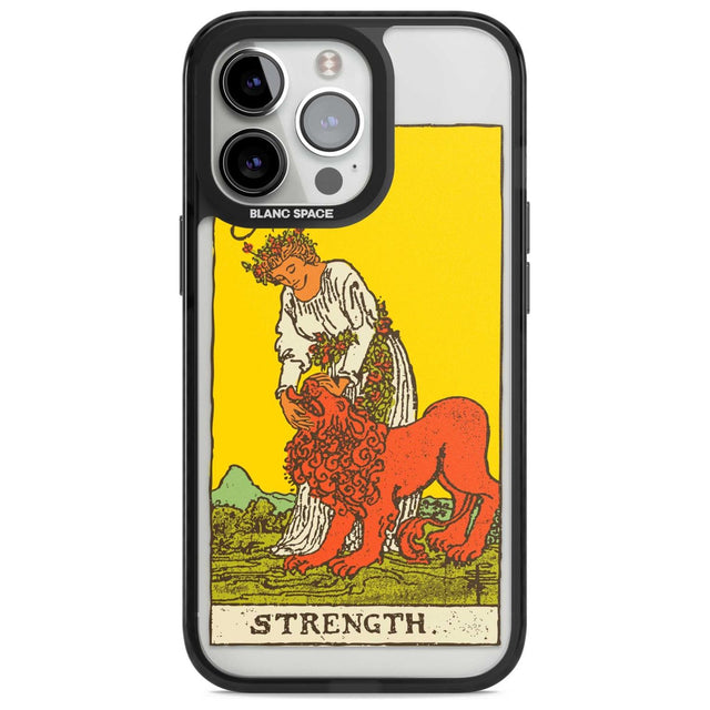 Personalised Strength Tarot Card - Colour Custom Phone Case iPhone 15 Pro Max / Magsafe Black Impact Case,iPhone 15 Pro / Magsafe Black Impact Case,iPhone 14 Pro Max / Magsafe Black Impact Case,iPhone 14 Pro / Magsafe Black Impact Case,iPhone 13 Pro / Magsafe Black Impact Case Blanc Space