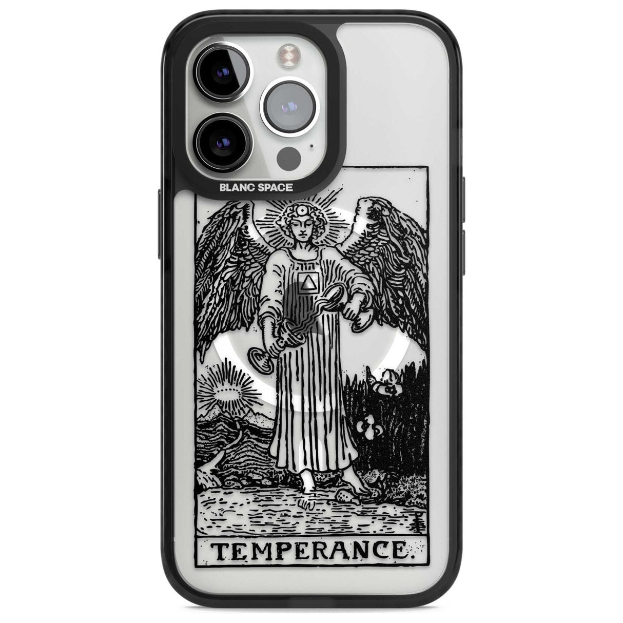 Personalised Temperance Tarot Card - Transparent Custom Phone Case iPhone 15 Pro Max / Magsafe Black Impact Case,iPhone 15 Pro / Magsafe Black Impact Case,iPhone 14 Pro Max / Magsafe Black Impact Case,iPhone 14 Pro / Magsafe Black Impact Case,iPhone 13 Pro / Magsafe Black Impact Case Blanc Space