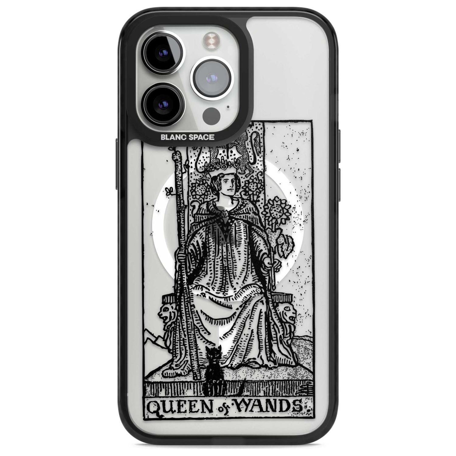 Personalised Queen of Wands Tarot Card - Transparent Custom Phone Case iPhone 15 Pro Max / Magsafe Black Impact Case,iPhone 15 Pro / Magsafe Black Impact Case,iPhone 14 Pro Max / Magsafe Black Impact Case,iPhone 14 Pro / Magsafe Black Impact Case,iPhone 13 Pro / Magsafe Black Impact Case Blanc Space