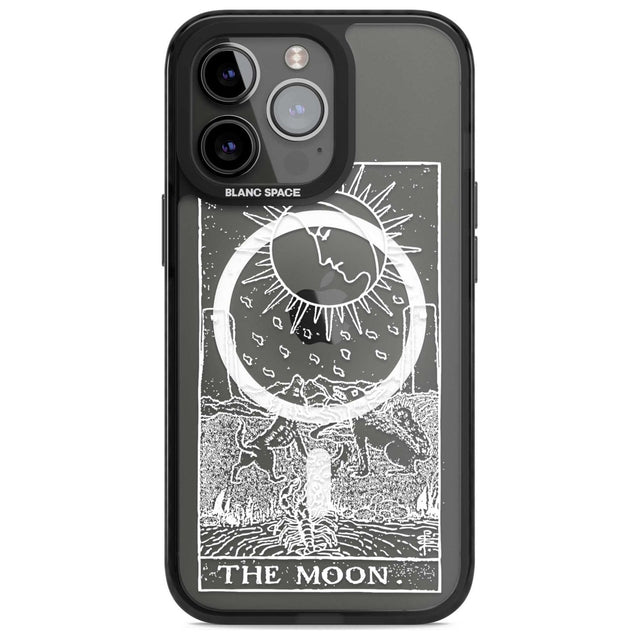 Personalised The Moon Tarot Card - White Transparent Custom Phone Case iPhone 15 Pro Max / Magsafe Black Impact Case,iPhone 15 Pro / Magsafe Black Impact Case,iPhone 14 Pro Max / Magsafe Black Impact Case,iPhone 14 Pro / Magsafe Black Impact Case,iPhone 13 Pro / Magsafe Black Impact Case Blanc Space