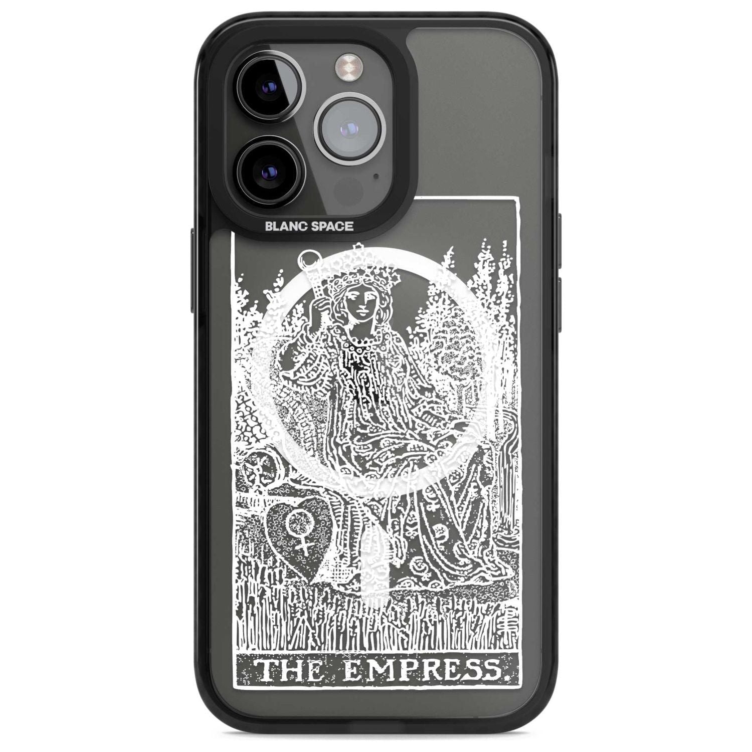Personalised The Empress Tarot Card - White Transparent Custom Phone Case iPhone 15 Pro Max / Magsafe Black Impact Case,iPhone 15 Pro / Magsafe Black Impact Case,iPhone 14 Pro Max / Magsafe Black Impact Case,iPhone 14 Pro / Magsafe Black Impact Case,iPhone 13 Pro / Magsafe Black Impact Case Blanc Space