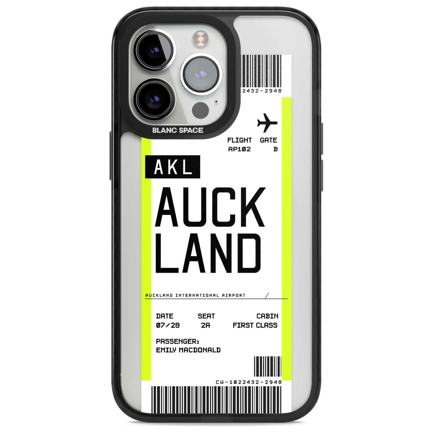 Personalised Auckland Boarding Pass Custom Phone Case iPhone 15 Pro Max / Magsafe Black Impact Case,iPhone 15 Pro / Magsafe Black Impact Case,iPhone 14 Pro Max / Magsafe Black Impact Case,iPhone 14 Pro / Magsafe Black Impact Case,iPhone 13 Pro / Magsafe Black Impact Case Blanc Space