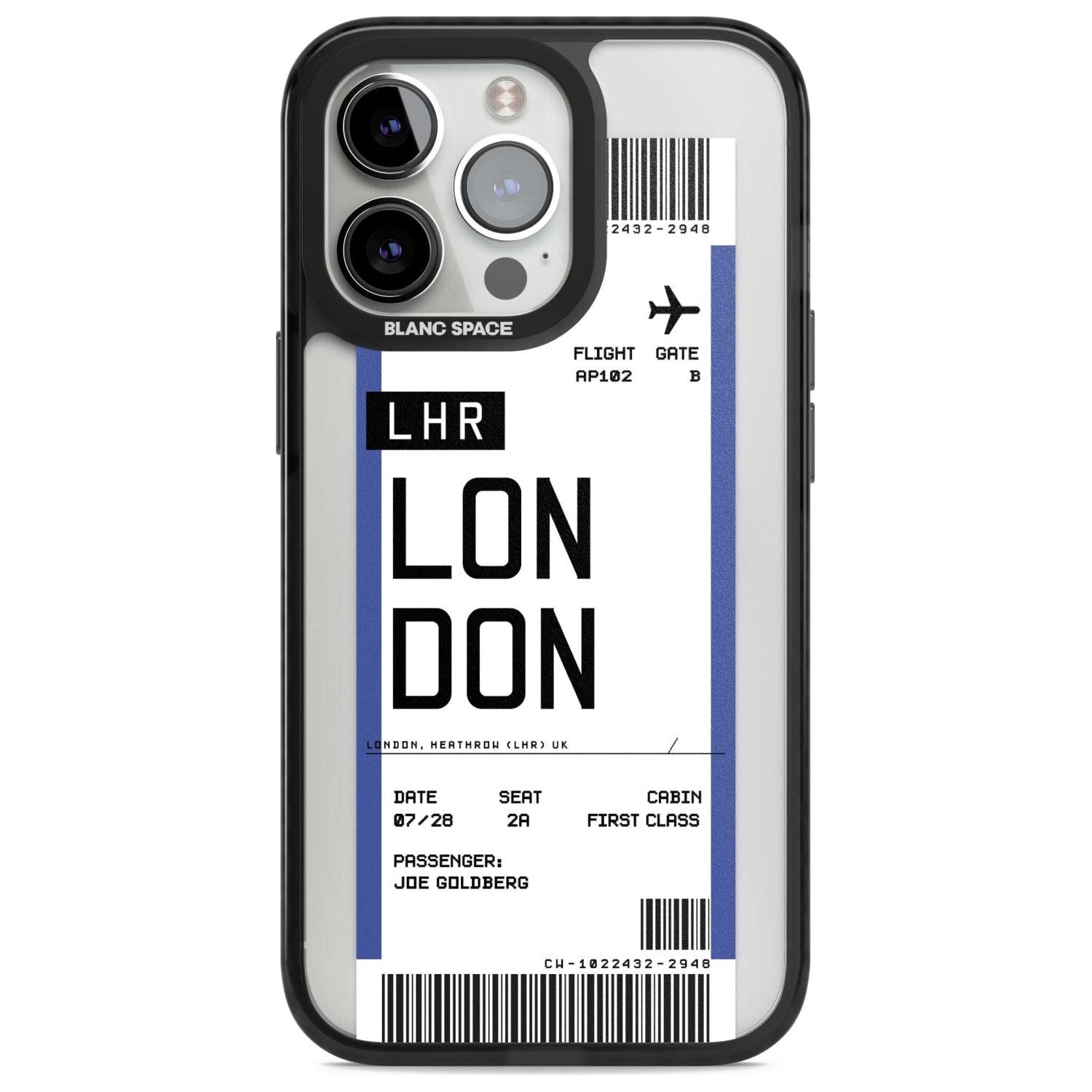 Personalised London Boarding Pass Custom Phone Case iPhone 15 Pro Max / Magsafe Black Impact Case,iPhone 15 Pro / Magsafe Black Impact Case,iPhone 14 Pro Max / Magsafe Black Impact Case,iPhone 14 Pro / Magsafe Black Impact Case,iPhone 13 Pro / Magsafe Black Impact Case Blanc Space