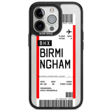 Personalised Birmingham Boarding Pass Custom Phone Case iPhone 15 Pro Max / Magsafe Black Impact Case,iPhone 15 Pro / Magsafe Black Impact Case,iPhone 14 Pro Max / Magsafe Black Impact Case,iPhone 14 Pro / Magsafe Black Impact Case,iPhone 13 Pro / Magsafe Black Impact Case Blanc Space