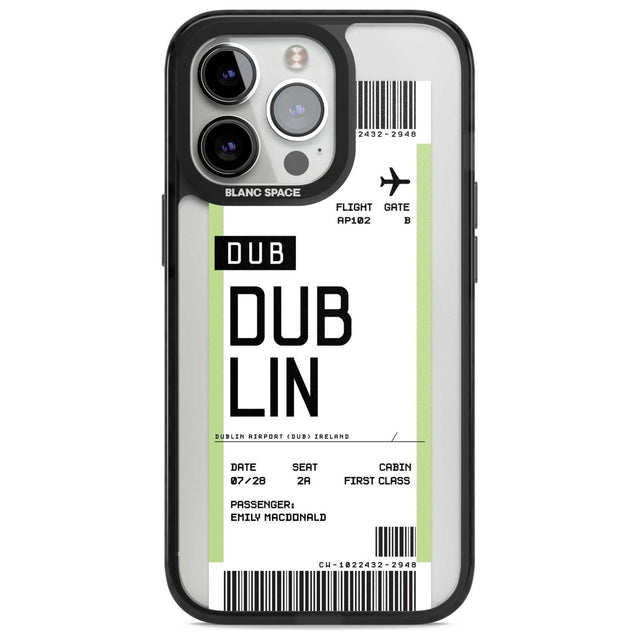 Personalised Dublin Boarding Pass Custom Phone Case iPhone 15 Pro Max / Magsafe Black Impact Case,iPhone 15 Pro / Magsafe Black Impact Case,iPhone 14 Pro Max / Magsafe Black Impact Case,iPhone 14 Pro / Magsafe Black Impact Case,iPhone 13 Pro / Magsafe Black Impact Case Blanc Space