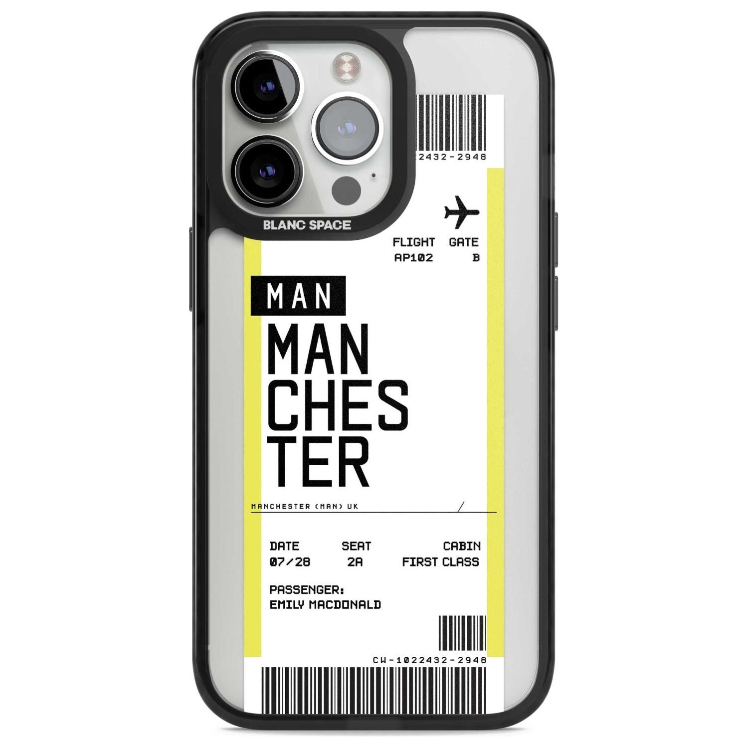 Personalised Manchester Boarding Pass Custom Phone Case iPhone 15 Pro Max / Magsafe Black Impact Case,iPhone 15 Pro / Magsafe Black Impact Case,iPhone 14 Pro Max / Magsafe Black Impact Case,iPhone 14 Pro / Magsafe Black Impact Case,iPhone 13 Pro / Magsafe Black Impact Case Blanc Space