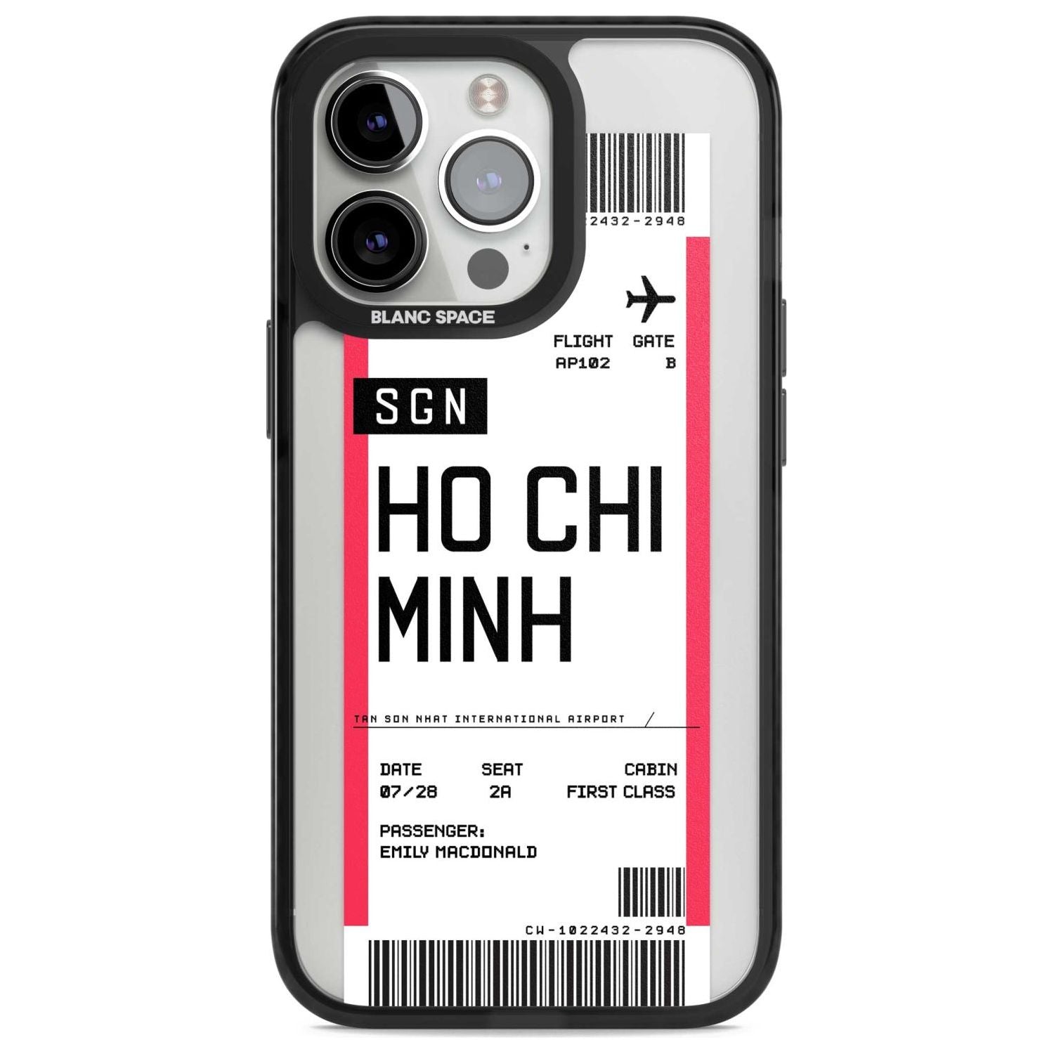 Personalised Ho Chi Minh City Boarding Pass Custom Phone Case iPhone 15 Pro Max / Magsafe Black Impact Case,iPhone 15 Pro / Magsafe Black Impact Case,iPhone 14 Pro Max / Magsafe Black Impact Case,iPhone 14 Pro / Magsafe Black Impact Case,iPhone 13 Pro / Magsafe Black Impact Case Blanc Space