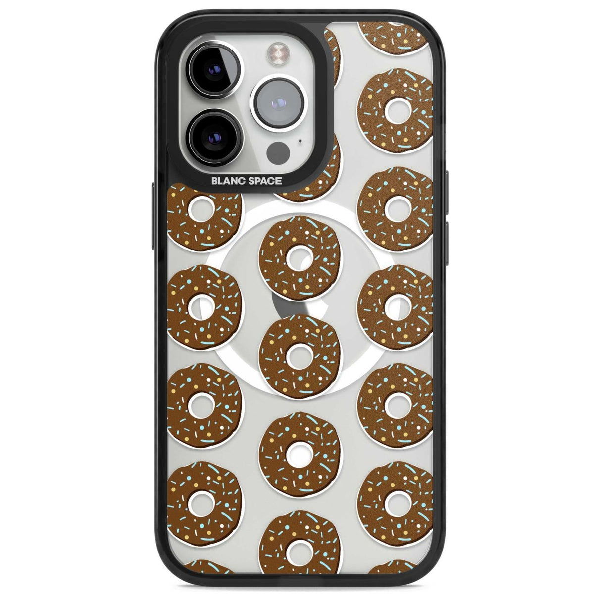 Chocolate Donut Pattern Phone Case iPhone 15 Pro Max / Magsafe Black Impact Case,iPhone 15 Pro / Magsafe Black Impact Case,iPhone 14 Pro Max / Magsafe Black Impact Case,iPhone 14 Pro / Magsafe Black Impact Case,iPhone 13 Pro / Magsafe Black Impact Case Blanc Space