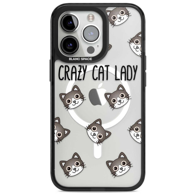 Crazy Cat Lady Phone Case iPhone 15 Pro / Magsafe Black Impact Case,iPhone 15 Pro Max / Magsafe Black Impact Case,iPhone 14 Pro Max / Magsafe Black Impact Case,iPhone 13 Pro / Magsafe Black Impact Case,iPhone 14 Pro / Magsafe Black Impact Case Blanc Space