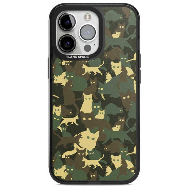 Forest Green Cat Camouflage Pattern Phone Case iPhone 15 Pro Max / Magsafe Black Impact Case,iPhone 15 Pro / Magsafe Black Impact Case,iPhone 14 Pro Max / Magsafe Black Impact Case,iPhone 14 Pro / Magsafe Black Impact Case,iPhone 13 Pro / Magsafe Black Impact Case Blanc Space