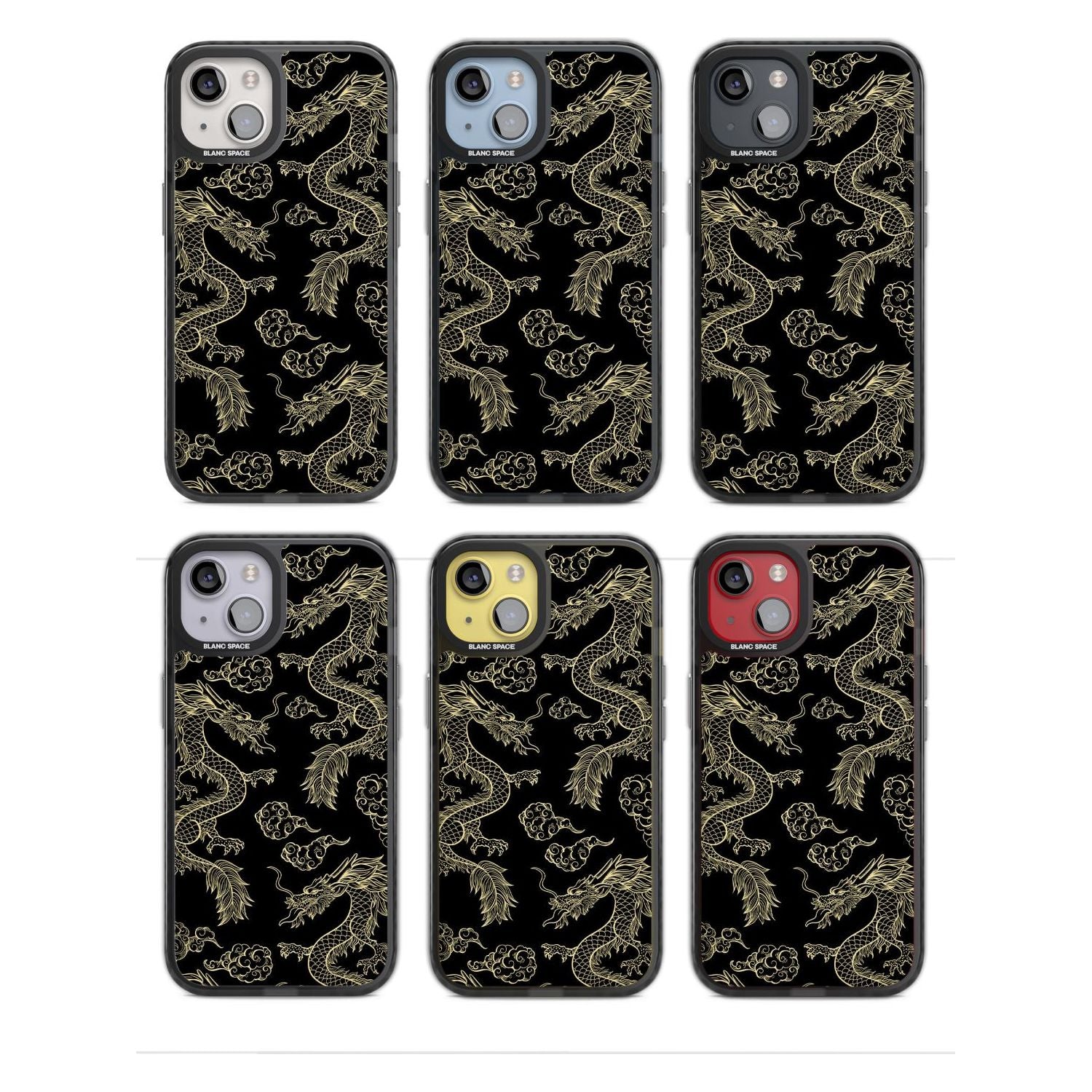 Black and Gold Dragon Pattern