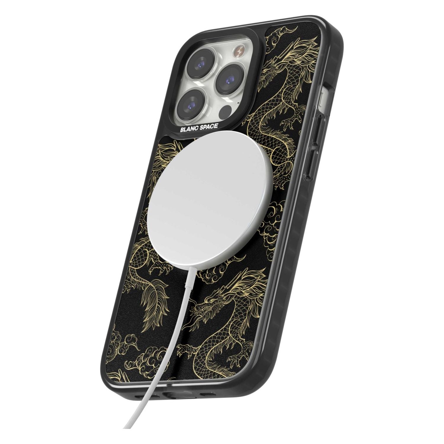 Black and Gold Dragon Pattern