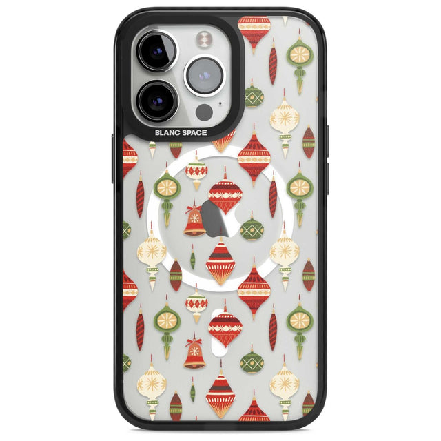 Christmas Baubles Pattern Phone Case iPhone 15 Pro Max / Magsafe Black Impact Case,iPhone 15 Pro / Magsafe Black Impact Case,iPhone 14 Pro Max / Magsafe Black Impact Case,iPhone 14 Pro / Magsafe Black Impact Case,iPhone 13 Pro / Magsafe Black Impact Case Blanc Space