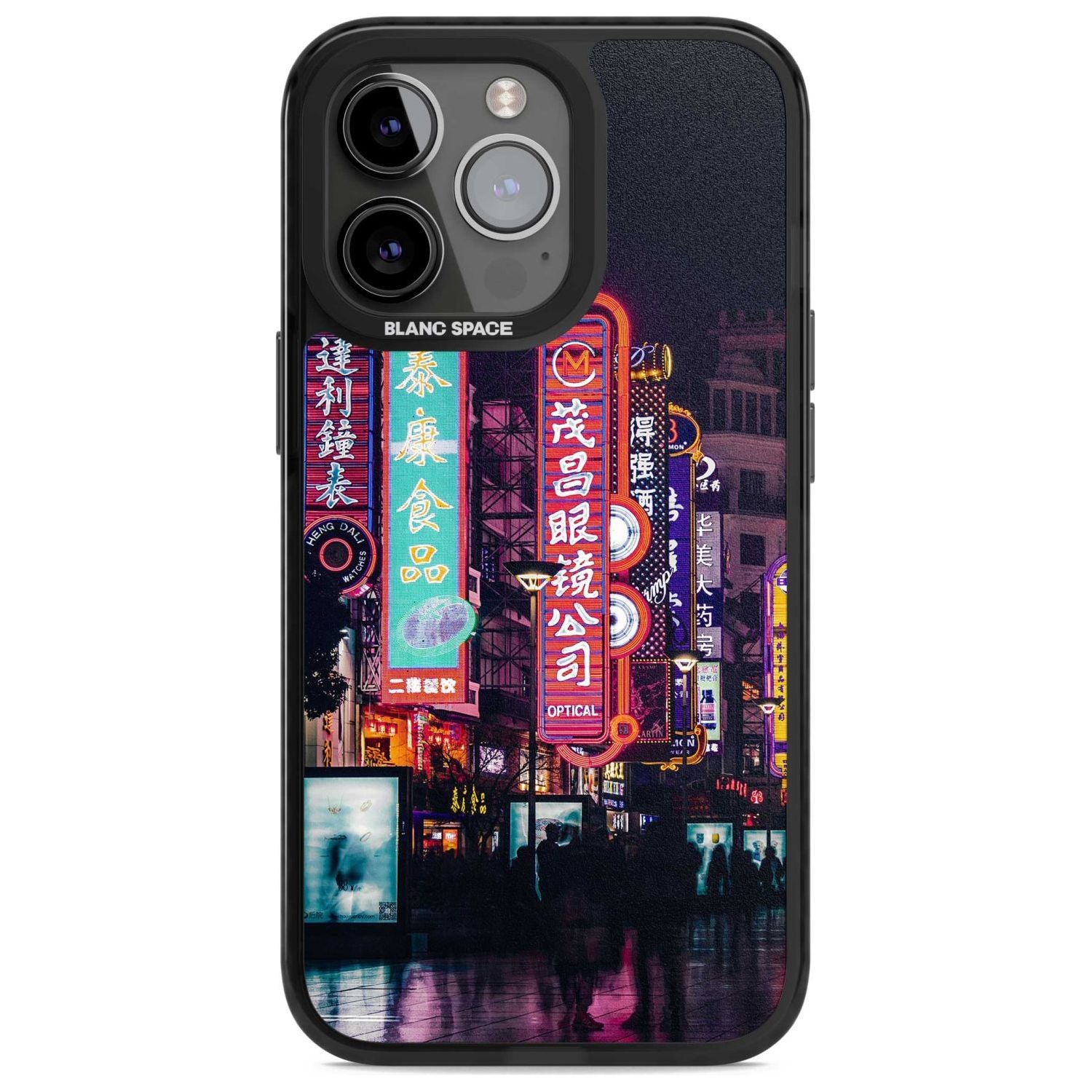 Busy Street - Neon Cities Photographs Phone Case iPhone 15 Pro Max / Magsafe Black Impact Case,iPhone 15 Pro / Magsafe Black Impact Case,iPhone 14 Pro Max / Magsafe Black Impact Case,iPhone 14 Pro / Magsafe Black Impact Case,iPhone 13 Pro / Magsafe Black Impact Case Blanc Space