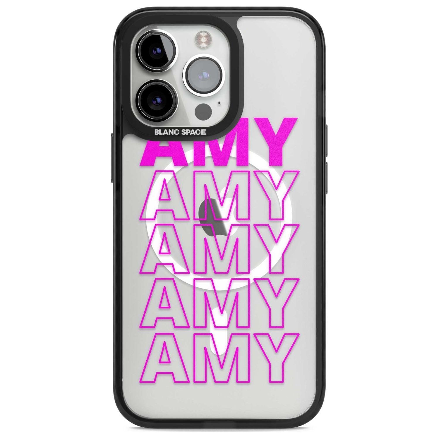 Personalised Clear Text  5D Custom Phone Case iPhone 15 Pro Max / Magsafe Black Impact Case,iPhone 15 Pro / Magsafe Black Impact Case,iPhone 14 Pro Max / Magsafe Black Impact Case,iPhone 14 Pro / Magsafe Black Impact Case,iPhone 13 Pro / Magsafe Black Impact Case Blanc Space