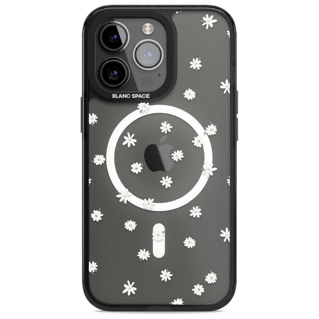 Painted Daises on Transparent Phone Case iPhone 15 Pro Max / Magsafe Black Impact Case,iPhone 15 Pro / Magsafe Black Impact Case,iPhone 14 Pro Max / Magsafe Black Impact Case,iPhone 14 Pro / Magsafe Black Impact Case,iPhone 13 Pro / Magsafe Black Impact Case Blanc Space