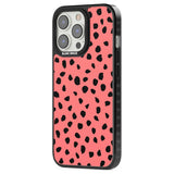 Black on Salmon Pink Dalmatian Polka Dot Spots Phone Case iPhone 15 Pro Max / Black Impact Case,iPhone 15 Plus / Black Impact Case,iPhone 15 Pro / Black Impact Case,iPhone 15 / Black Impact Case,iPhone 15 Pro Max / Impact Case,iPhone 15 Plus / Impact Case,iPhone 15 Pro / Impact Case,iPhone 15 / Impact Case,iPhone 15 Pro Max / Magsafe Black Impact Case,iPhone 15 Plus / Magsafe Black Impact Case,iPhone 15 Pro / Magsafe Black Impact Case,iPhone 15 / Magsafe Black Impact Case,iPhone 14 Pro Max / Black Impact Ca