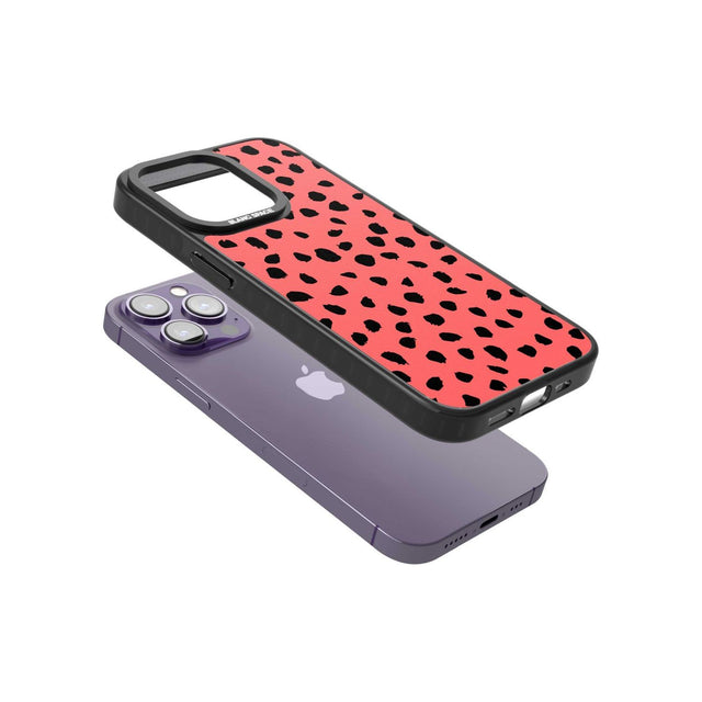 Black on Salmon Pink Dalmatian Polka Dot Spots Phone Case iPhone 15 Pro Max / Black Impact Case,iPhone 15 Plus / Black Impact Case,iPhone 15 Pro / Black Impact Case,iPhone 15 / Black Impact Case,iPhone 15 Pro Max / Impact Case,iPhone 15 Plus / Impact Case,iPhone 15 Pro / Impact Case,iPhone 15 / Impact Case,iPhone 15 Pro Max / Magsafe Black Impact Case,iPhone 15 Plus / Magsafe Black Impact Case,iPhone 15 Pro / Magsafe Black Impact Case,iPhone 15 / Magsafe Black Impact Case,iPhone 14 Pro Max / Black Impact Ca