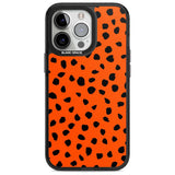 Black & Bright Red Dalmatian Polka Dot Spots Phone Case iPhone 15 Pro Max / Magsafe Black Impact Case,iPhone 15 Pro / Magsafe Black Impact Case,iPhone 14 Pro Max / Magsafe Black Impact Case,iPhone 14 Pro / Magsafe Black Impact Case,iPhone 13 Pro / Magsafe Black Impact Case Blanc Space