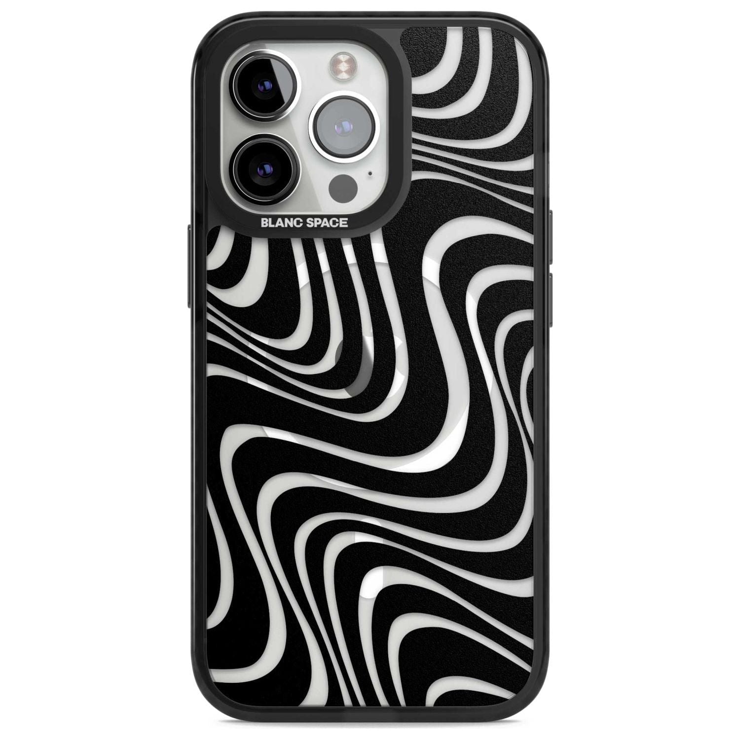 Abstract Waves Phone Case iPhone 15 Pro Max / Magsafe Black Impact Case,iPhone 15 Pro / Magsafe Black Impact Case,iPhone 14 Pro Max / Magsafe Black Impact Case,iPhone 14 Pro / Magsafe Black Impact Case,iPhone 13 Pro / Magsafe Black Impact Case Blanc Space