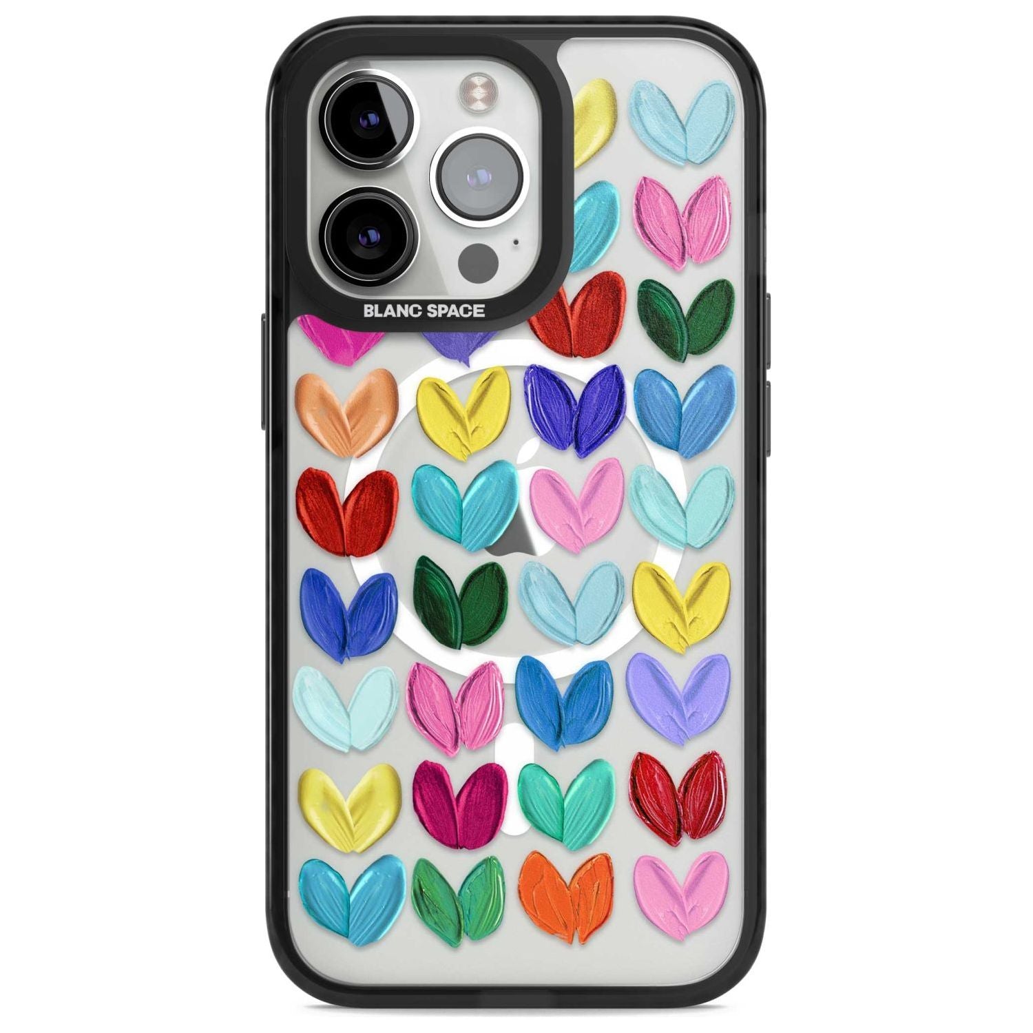 Oil Painted Hearts Phone Case iPhone 15 Pro Max / Magsafe Black Impact Case,iPhone 15 Pro / Magsafe Black Impact Case,iPhone 14 Pro Max / Magsafe Black Impact Case,iPhone 14 Pro / Magsafe Black Impact Case,iPhone 13 Pro / Magsafe Black Impact Case Blanc Space