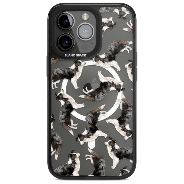 Border Collie Watercolour Dog Pattern Phone Case iPhone 15 Pro Max / Magsafe Black Impact Case,iPhone 15 Pro / Magsafe Black Impact Case,iPhone 14 Pro Max / Magsafe Black Impact Case,iPhone 14 Pro / Magsafe Black Impact Case,iPhone 13 Pro / Magsafe Black Impact Case Blanc Space